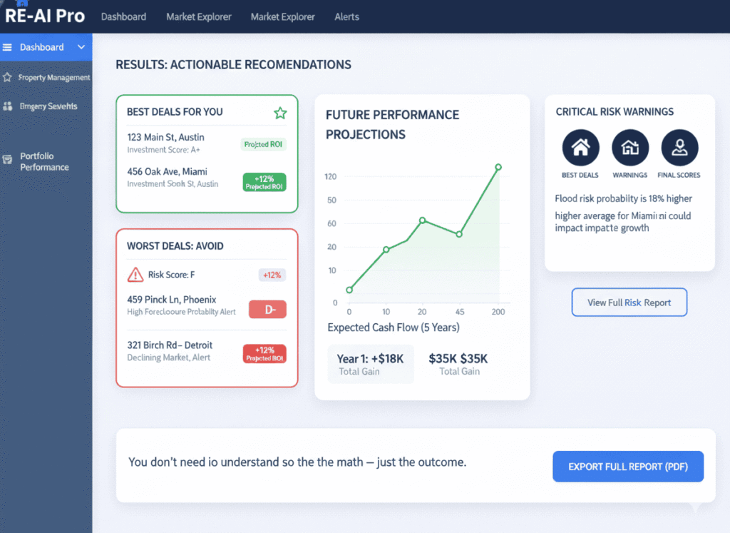 webdashboard show final result of the predictive analytics