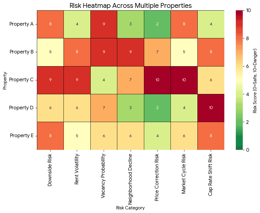 Heatmap how Predictive analytics analyse the risk profile of each deals